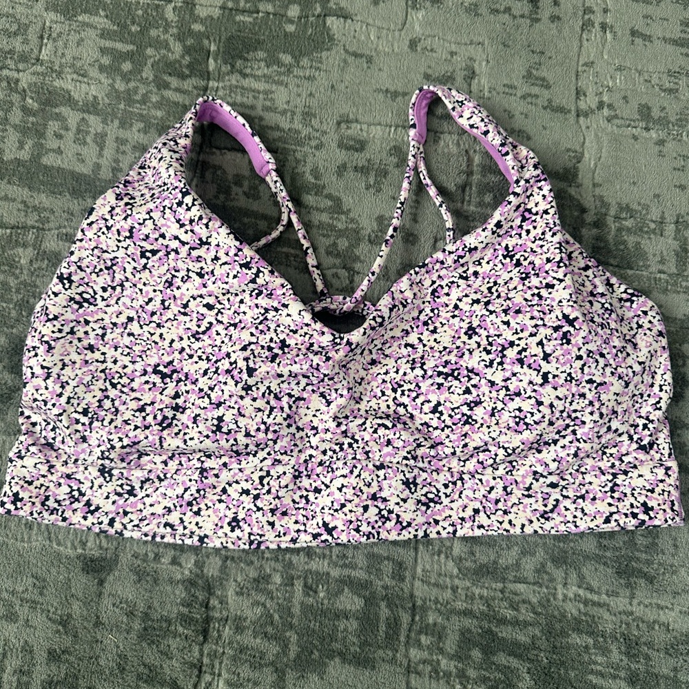 Athleta Strappy Sports Bra - Purple and Black